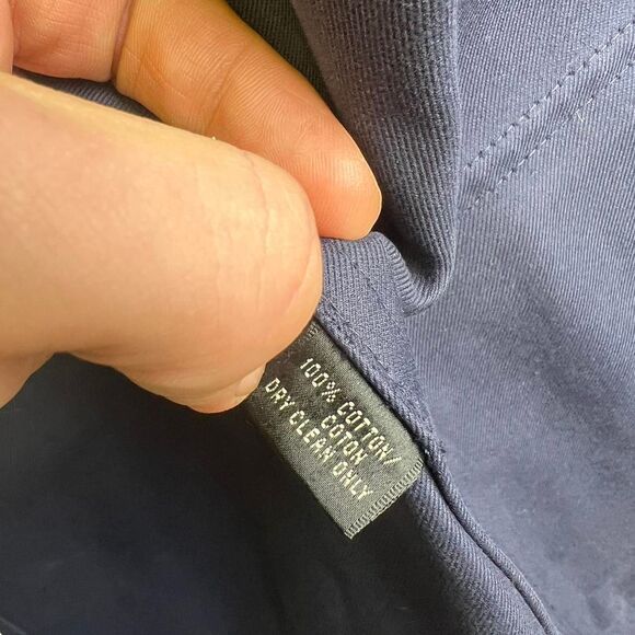 Ralph Lauren Black Label Womans Pea Coat Blue Cotton Solid Long Pockets Size 6 - Picture 8 of 8